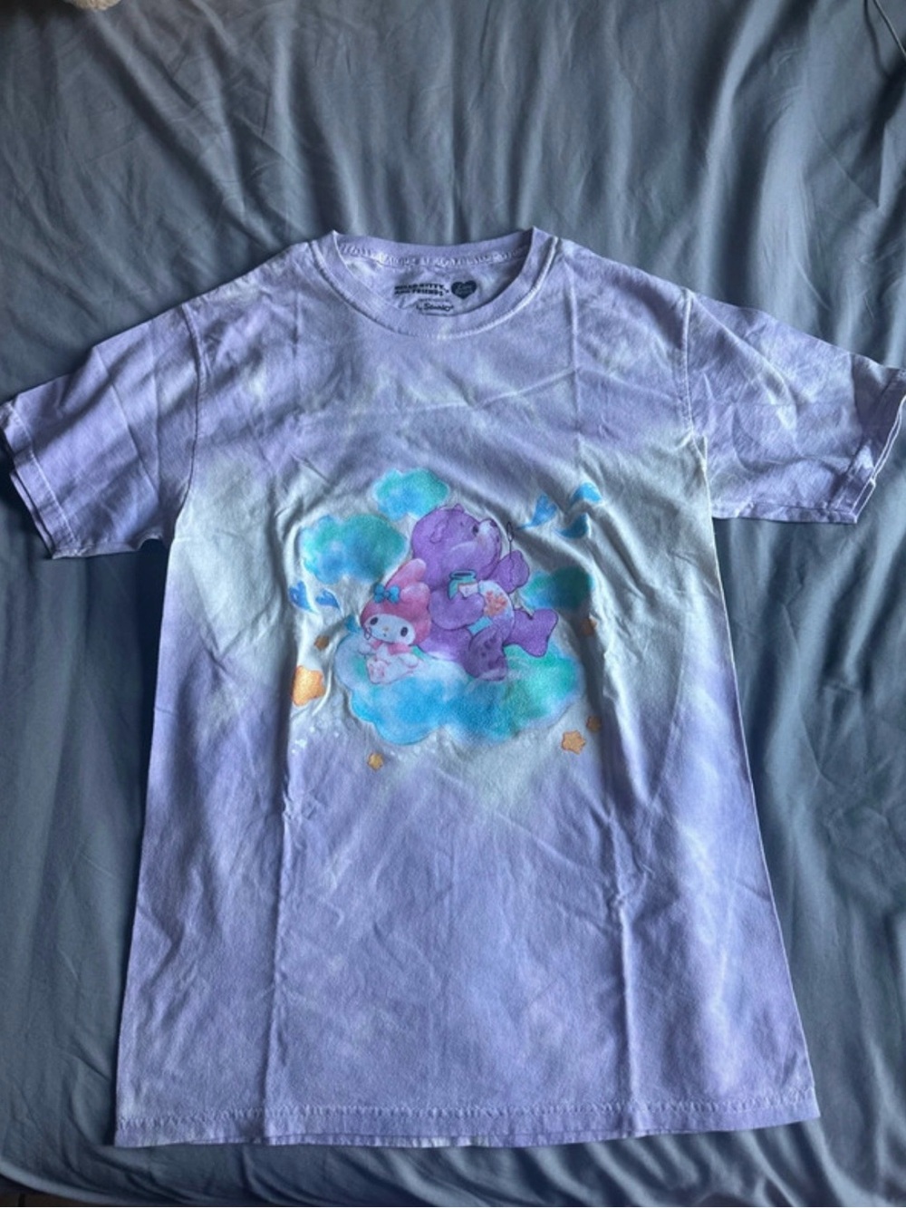 Sanrioxcarebears Lavender Pastel Tie Dye Tee